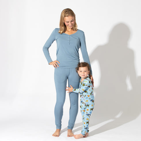 oasis-teal-bamboo-womens-pajama-set-bellabu-bear - Sophia's Style -3
